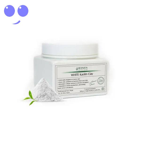 ماسک خاک رس سفید هرموس hermos حجم 300 گرم
