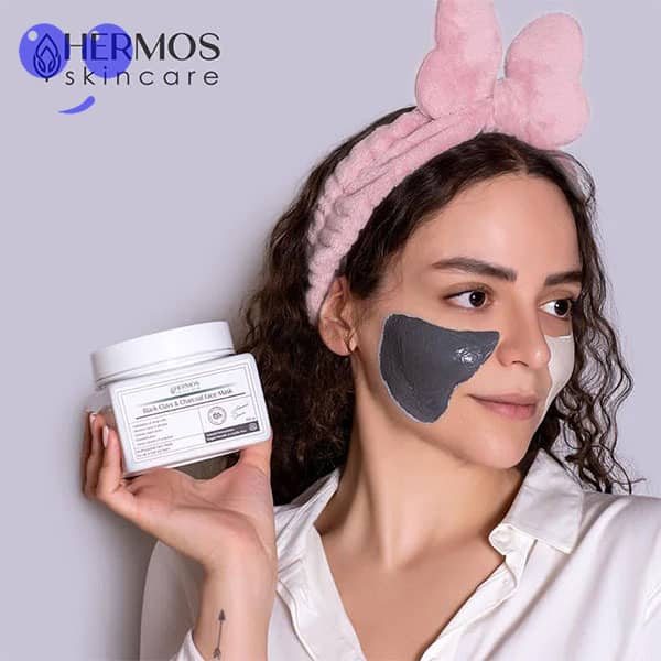 ماسک خاک رس سیاه و ذغال اکتیو هرموس 300 گرم 6 ماسک خاک رس سیاه و ذغال اکتیو هرموس 300 گرم